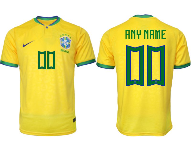 Men 2022 World Cup National Team Brazil home aaa version yellow customized Soccer Jerseys->brazil jersey->Soccer Country Jersey
